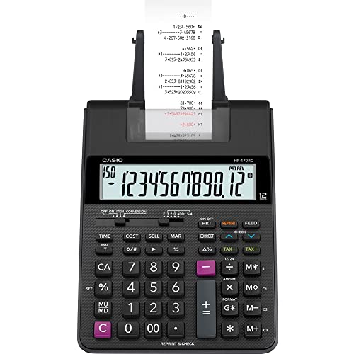 CASIO HR-170RC PRINTING CALCULATOR - BLACK - Like New