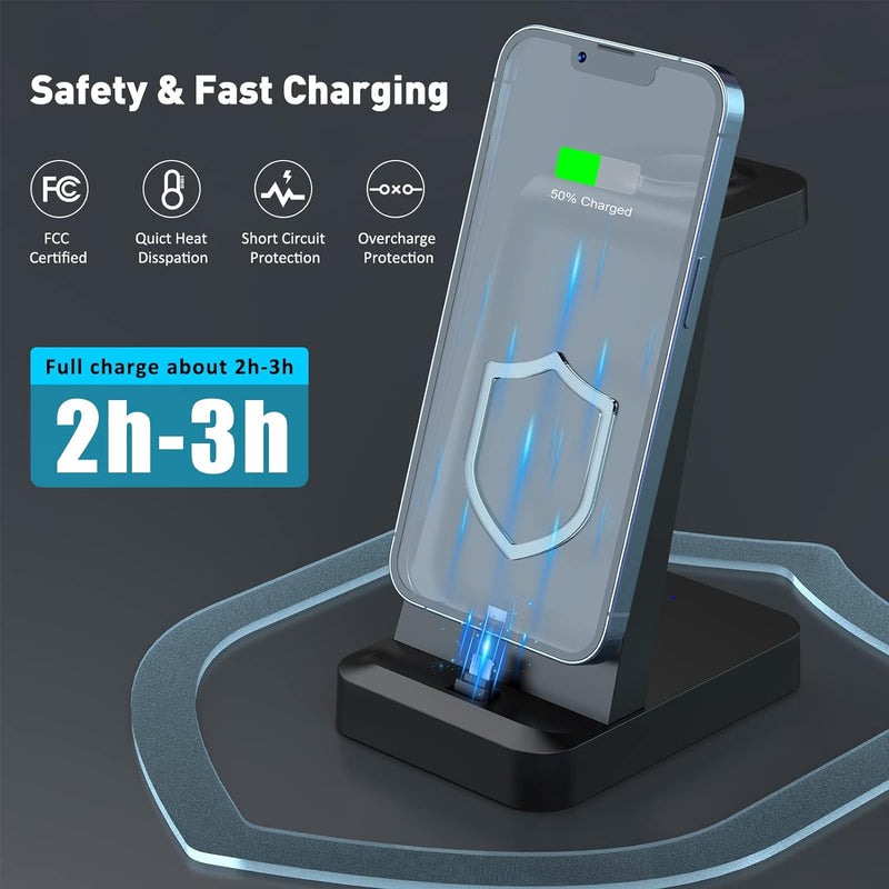 Woruda 3 in 1 Wireless Fast Charging Dock Station for iPhone - - Scratch & Dent