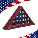 SNAIL Flag Display Case Triangle Military Shadow Box 5'x9.5' Flag Case - CHERRY Like New