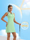 Fkeep Women's Golf Tennis Dress Activewear Zipper V-Neck Pocket Mint Green M - Brand New