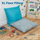 ECR4KIDS JUMBO FLOOR PILLOW, 16W X 16L - TURQUOISE - Like New