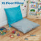 ECR4KIDS JUMBO FLOOR PILLOW, 16W X 16L - TURQUOISE - Like New