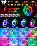 GOGOONE 15.5” Dream Chasings LED Wheel Ring Rim Light Kit B09P8MPZVT - Black - Brand New