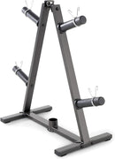 Marcy Home Gym A-frame Organizer 2" Olympic Weight Plates Bar 300 lbs - BLACK - Like New