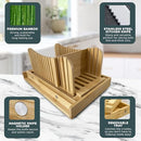 MAMA BEAR KITCHENS BAMBOO BREAD SLICER KNIFE ADJUSTABLE LOAF CUTTER - WOODEN - Brand New
