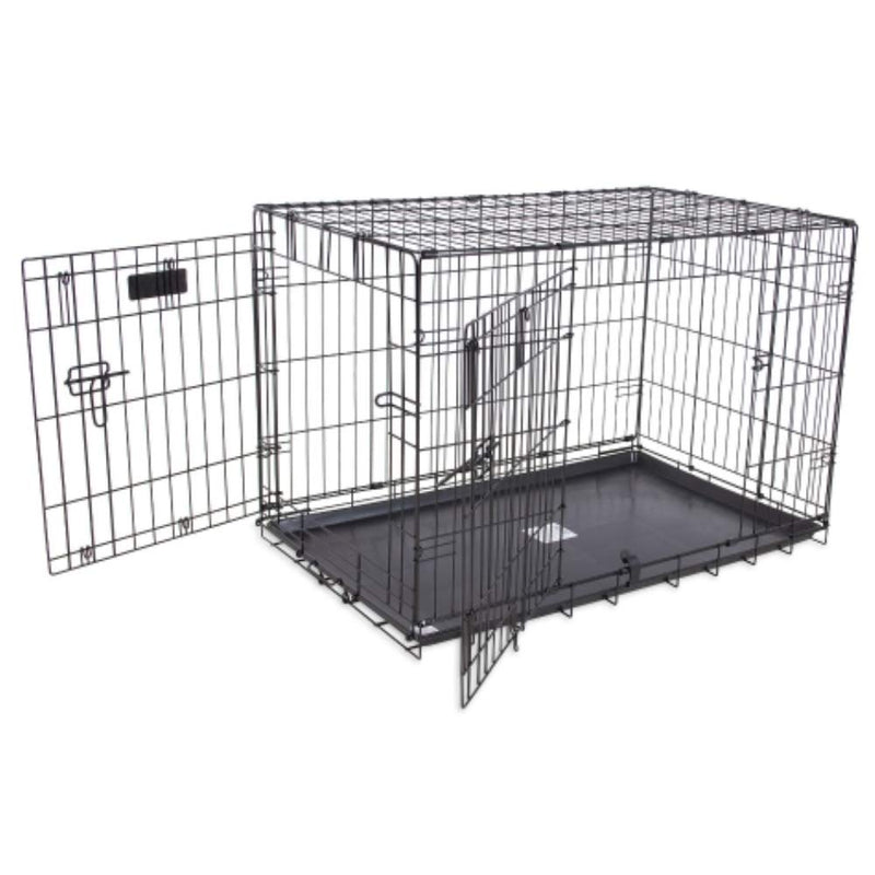 PRECISION PET TWO DOOR PROVALUE WIRE DOG CRATE 24 INCH 15-30 LBS - BLACK Like New