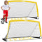 KIDS SOCCER GOALS FOR BACKYARD 6×4 9×5FT 2 PIECES EASY FOLDABLE - YELLOW Like New