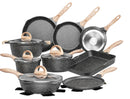 JEETEE POTS PANS SET NONSTICK 23PCS COOKWARE SETS YSET9 - GRAY GRANITE Brand New