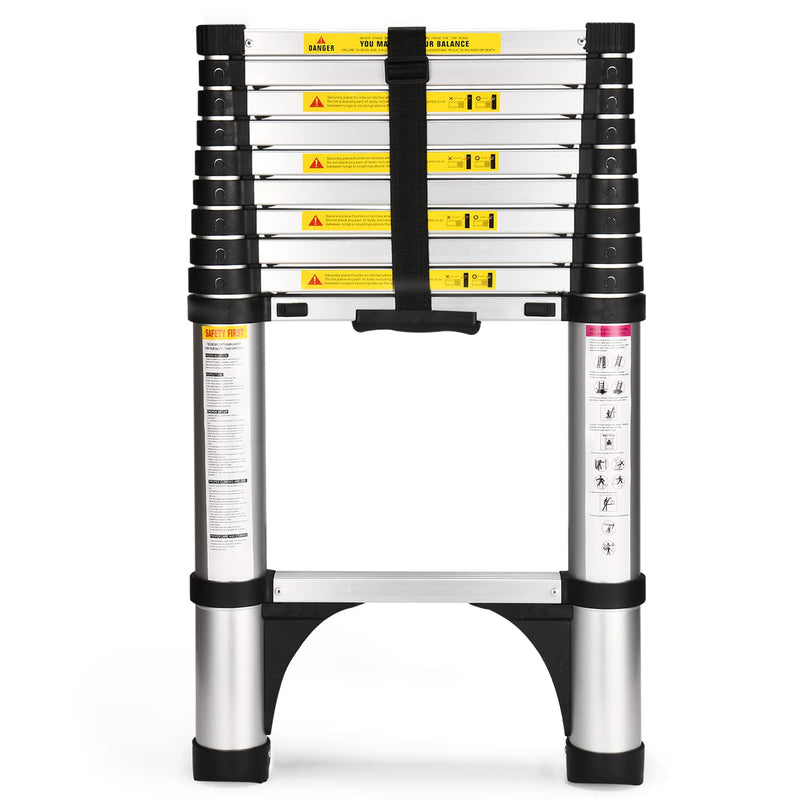 Soctone Telescoping Ladder, 10.5 FT Button Retraction Aluminum - Scratch & Dent