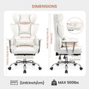 GENERIC FAUX LEATHER EXECUTIVE COMPUTER CHAIR - WHITE - Like New