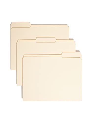 Smead File Folders Letter Size Reinforced 1/3-Cut Tab Assorted Positions 10334 - Brand New
