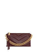 REBECCA MINKOFF EDIE MAXI MEDIUM CROSSBODY GARNET/ANTIQUE BRASS OS - Like New