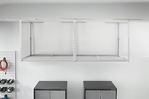 GLADIATOR OVERHEAD GEARLOFT STORAGE RACK 2 X 8 FT GALS28M2 - HAMMERED WHITE - Like New