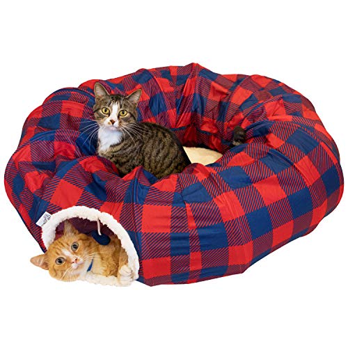 CM-10094 Kitty City Tunnel Bed 39" x 39" x 12.5", , PLAD - Like New
