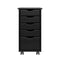 ADEPTUS ORIGINAL ROLL CART, SOLID WOOD 4+1 DRAWER NARROW ROLL CART BLACK - BLACK - Like New