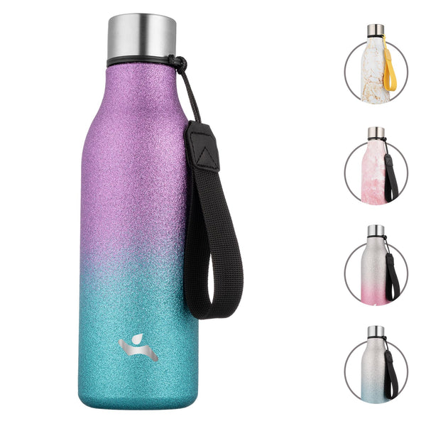 KONOKYO INSULATED WATER BOTTLE, 18OZ - SPARKLING PURPLE/GREEN - Brand New
