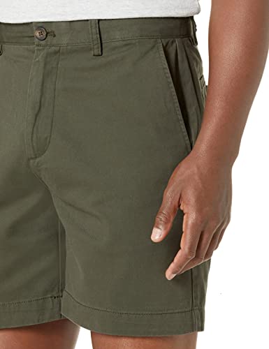 Amazon Essentials Men's Slim-Fit 7" Chino Short Dark Olive Size 33 - Like New