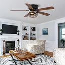 PARROT UNCLE CEILING FANS LIGHTS REMOTE 48 INCH FARMHOUSE CEILING FAN - BLACK - Like New