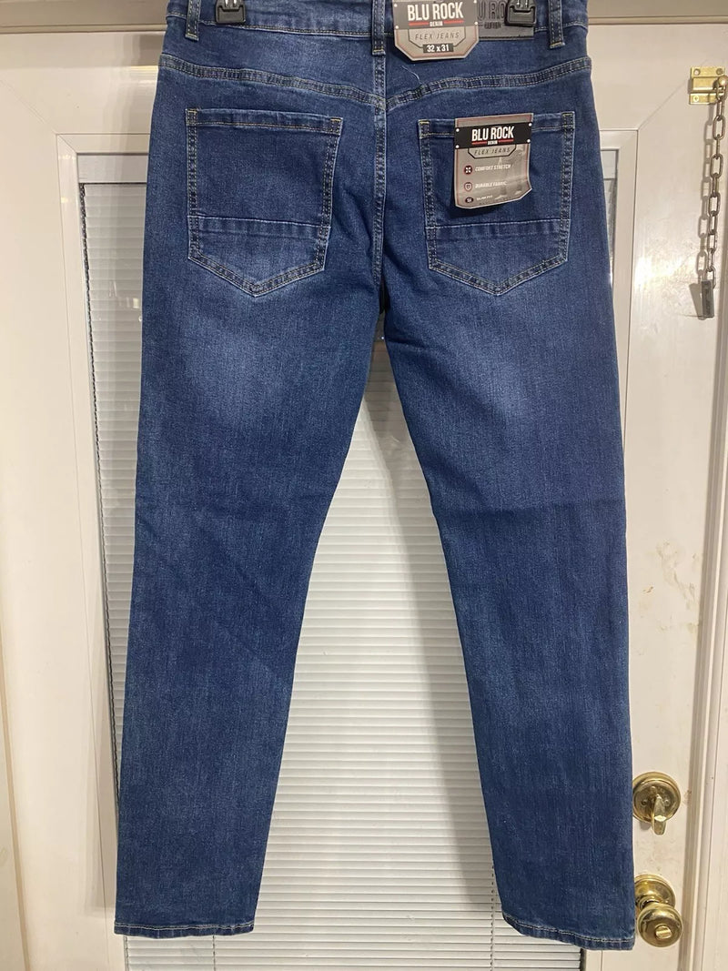 BLU ROCK DENIM JEANS MENS CLASSIC RELAXED FIT - SIZE: MEN 32X31 - DARK WASH - Brand New