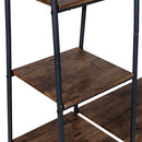 HONEY-CAN-DO FREESTANDING METAL CLOTHING RACK WOOD SHELVES GAR-09567 - BLACK - Like New