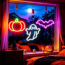 BRISUM 3Pack Rechargeable Halloween Window Lights,4/6/12H Timer,Sharp Outlines - Like New