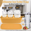 AFANQI ICE CUBE TRAY FOR TUMBLER CUP, 3 PCS SILICONE CYLINDER ICE MOLD - YELLOW - Like New