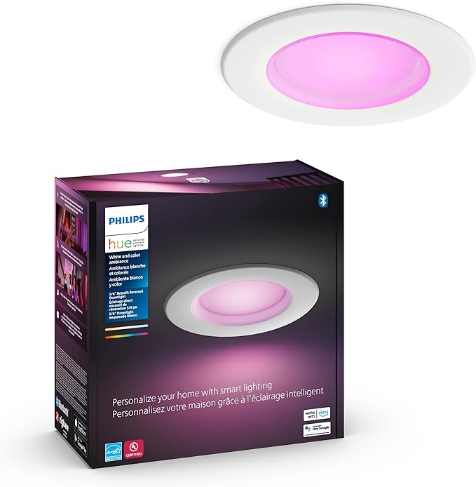 PHILIPS HUE Smart Recessed 6" LED Downlight White Color-Changing Light 5996611U5 Like New