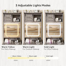 ARTETHYS FARMHOUSE SMALL VANITY DESK SET WITH MIRROR CABINET COMPACT - GRAY - Like New