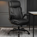 BESTGLORY OFFICE CHAIR FLIP UP ARMS EXECUTIVE LEATHER OFFICE CHAIR - BLACK - Like New