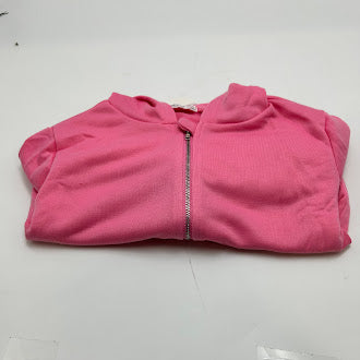 ARHSHINER GIRLS ZIP UP CROPPED LONG SLEEVES HOODIES - SIZE: 6-7 - PINK - Brand New