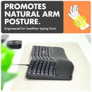 X9 PERFORMANCE WIRED ERGONOMIC KEYBOARD CUSHIONED WRIST REST - BLACK - Like New