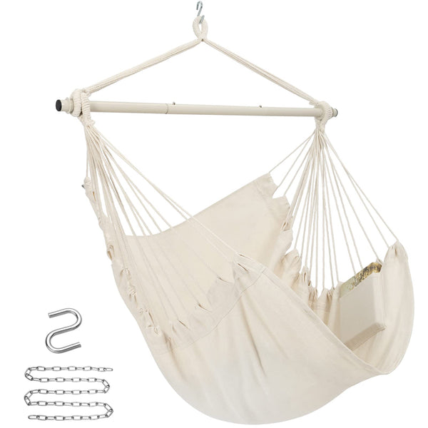 Y STOP Hammock Chair Hanging Rope Swing Hanger YS0002 Durability - White Like New