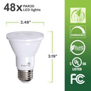 Bioluz LED PAR20 Bulbs 5000K Daylight 90 CRI 5.5W = 75W Dolls 48 Pack - Like New