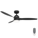 HUNTER FAN 52 INCH CEILING FAN WITH LIGHT AND REMOTE - MATTE BLACK - Like New