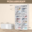 Dollate 9 Tier 9x4 Shoe Rack, Storage with Magnetic Clear Door 147073 - White - Like New