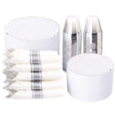 WELLIFE 350Pcs Silver Plastic Plates - Disposable Silverware - Like New