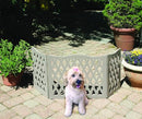 KOVOT Wood Freestanding Foldable Adjustable 3-Section Pet Gate Gray Diamond - Brand New