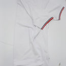TIGER WOLF MEN'S THREE BUTTON POLO - SIZE: MEN M - WHITE/BLACK/RED - Like New