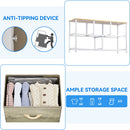 DEXTRUS 5-DRAWER FABRIC STORAGE TOWER - OAK WOOD GRAIN - Like New