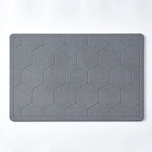 BIBB HOME DIATOMACEOUS EARTH STONE QUICK DRYING BATH MAT 15 X 23 PVC - GRAY - Like New