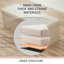Ornavo Home 43" Folding Extra Large Storage Bench, Linen, B0D4WLVGV6 - Beige - Brand New