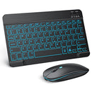 TECURS BLUETOOTH KEYBOARD AND MOUSE COMBO FOR IPAD RECHARGEABLE - BLACK - Like New