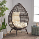 CHRISTOPHER KNIGHT HOME TEARDROP WICKER LOUNGE CHAIR CUSHION STYLISH - BROWN - Like New