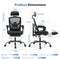 AFO ERGONOMIC OFFICE CHAIR HIGH BACK LUMBAR PILLOW RETRACTABLE FOOTREST - BLACK - Like New