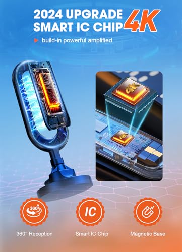 WUMINGLU TV ANTENNA FOR SMART TV INDOOR CLEAR 4K DIGITAL ANTENNA - BLACK - Like New