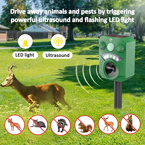 Careland 2 Pcs Solar Deer Repellent Outdoor Animal Cat Device AR33 - Green Like New