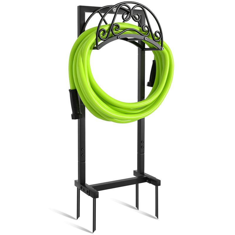 GREENER GARDEN WATER HOSE HOLDER, DETACHABLE, OUTSIDE, METAL, CDQY-GHR02 - BLACK Like New