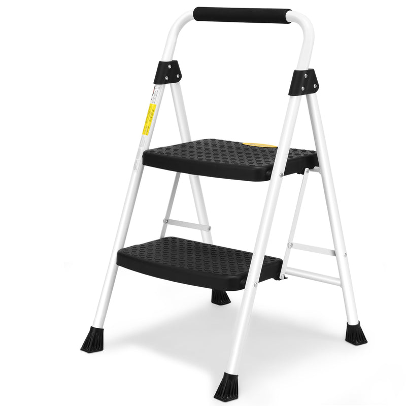 HBTower 2 Step Ladder, Folding Step Stool, 500 LBS Portable Steel Ladder Like New