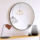 BEAUTYPEAK 16 INCH ROUND MIRROR, BLACK METAL FRAME CIRCLE MIRROR - BLACK - Like New