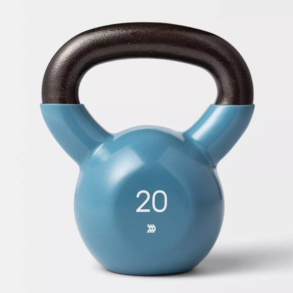 ALL IN MOTION KETTLEBELL 20LB IRON WEIGHT FOR LEGS & UPPER BACK - BLUE - Like New